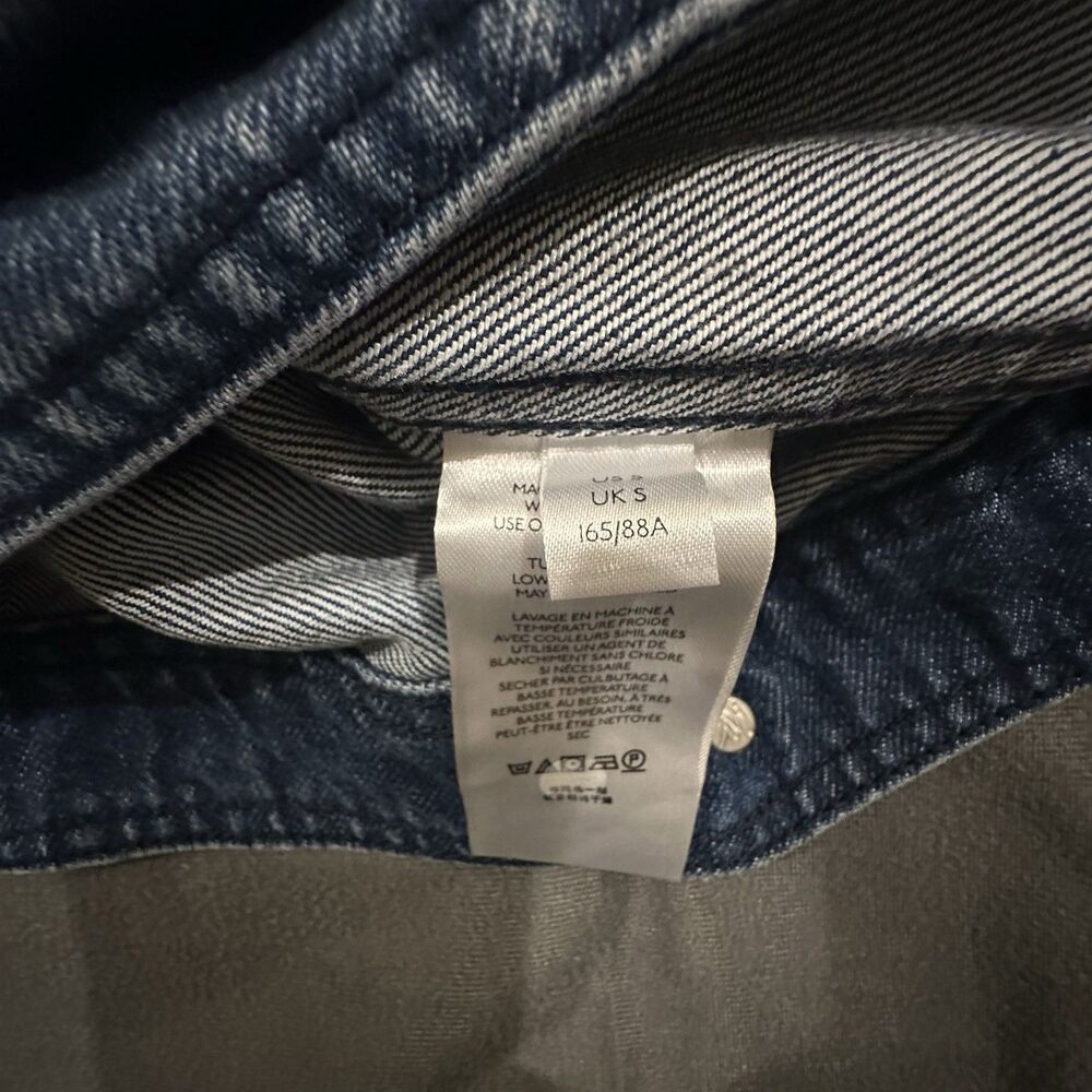 We The Free People Denim Jacket Cropped Womens Small Jean Boxy Blue - Picture 6 of 8